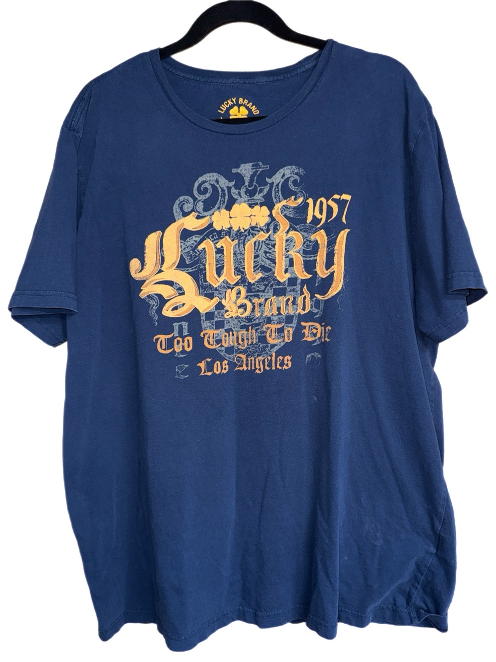 Lucky‎ Brand - Graphic Tee – Blue Vintage‑Style Cotton T‑Shirt - Size XXL